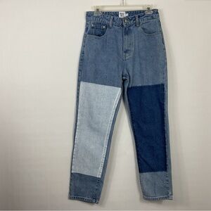 Princess Polly Two Tone Straight Leg Jeans Size 6